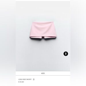 Zara Low Rise Pink Skort